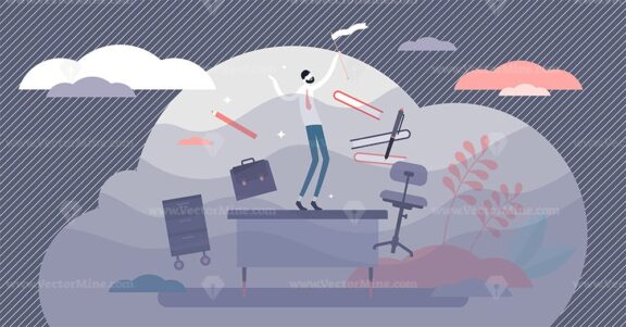 Drowned business vector illustration