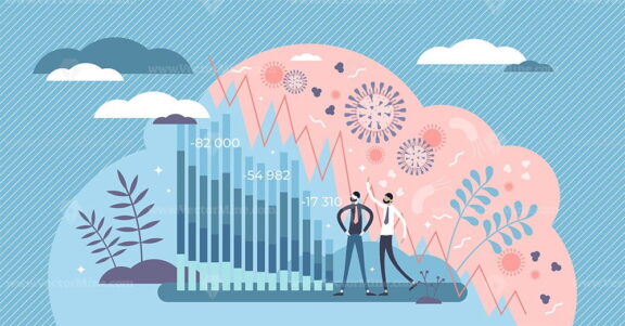 Economic downturn vector illustration