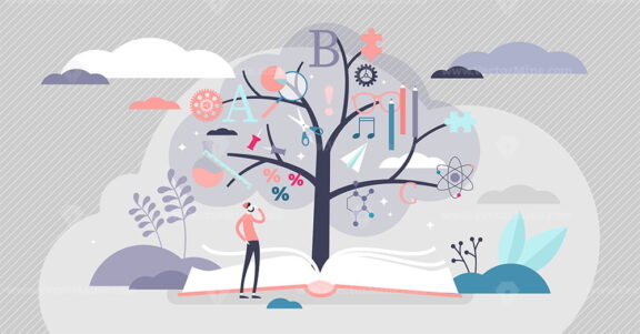 Education tree vector illustration