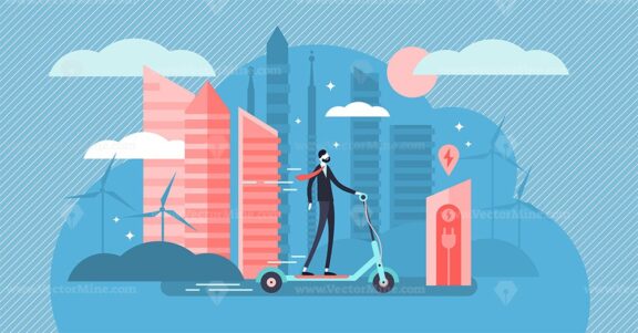 Electric scooter vector illustration
