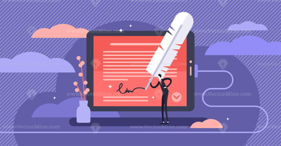 Electronic signature vector illustration