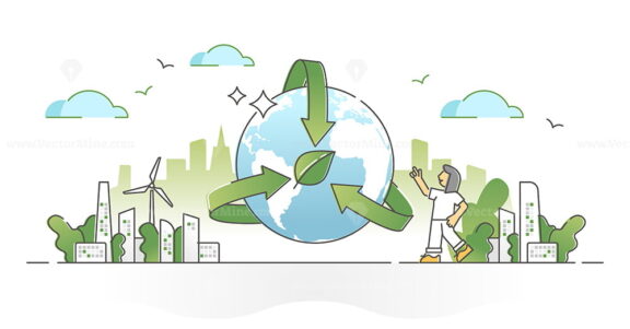 Environmental awareness, earth sustainability preservation outline concept