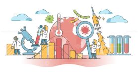 Epidemiology as health disease spread or pandemic prevention outline concept