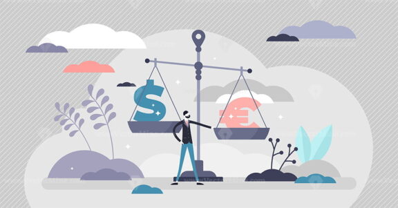 Euro vs dollar vector illustration