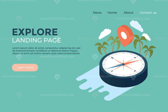FREE Explore world geography and history concept landing page web design illustrated template