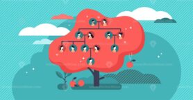 Family tree flat vector illustration