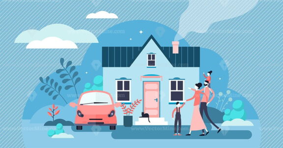 Family house vector illustration