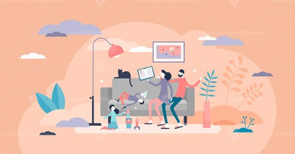 Family time vector illustration