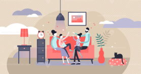 Family at home vector illustration