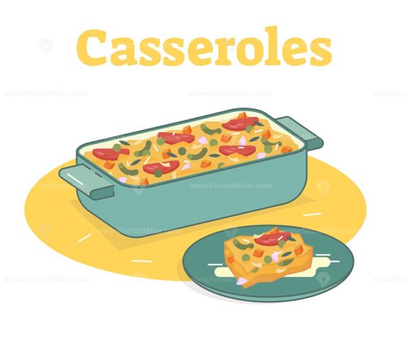 FREE Casserole vector flat illustration