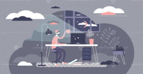 Freelancer working vector illustration