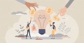Fundraising as gathering voluntary financial contribution tiny person concept