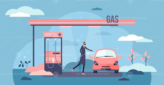 Gas station vector illustration