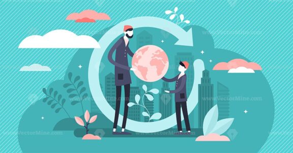 Generation change vector illustration