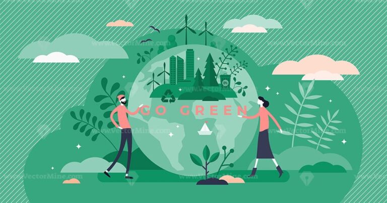 Go green call for global sustainable development and healthy planet environment