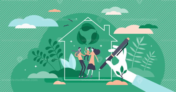 Green home vector illustration