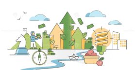 Green strategy with ecological environment development in outline concept