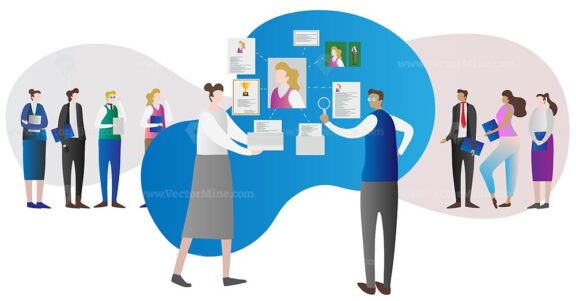 FREE Corporate company human resource research work concept with employer and employees