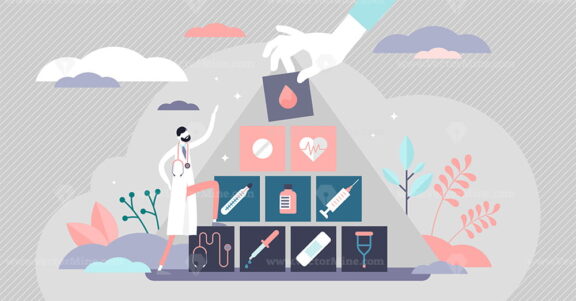 Health care pyramid vector illustration