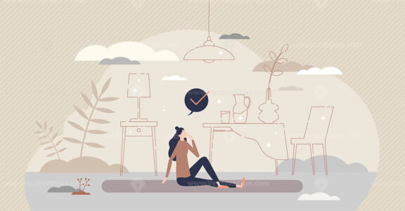 Home renovation as interior style and design planning tiny person concept
