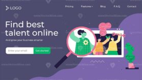 Hiring modern abstract concept vector illustration landing page template design