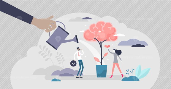 Improving memory for knowledge remember in tiny persons vector illustration