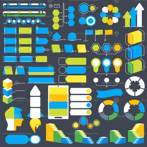 FREE Infographic design elements vector collection, diagram structure objects and visualizations