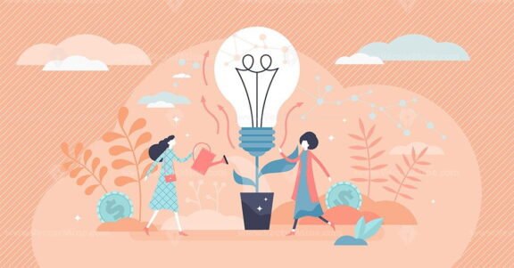 Innovation female vector illustration