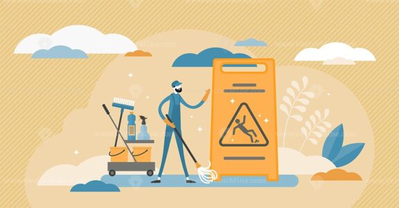 Janitor vector illustration