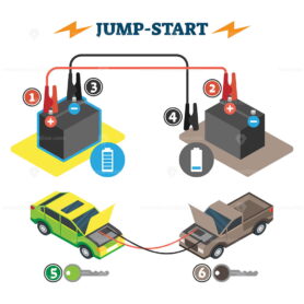 Jump start vector illustration