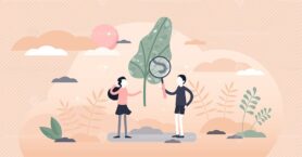 Kids exploring vector illustration
