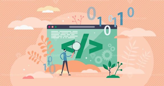 Learn coding vector illustration
