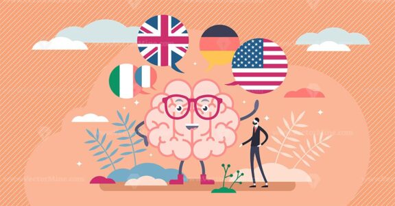 Learning language vector illustration