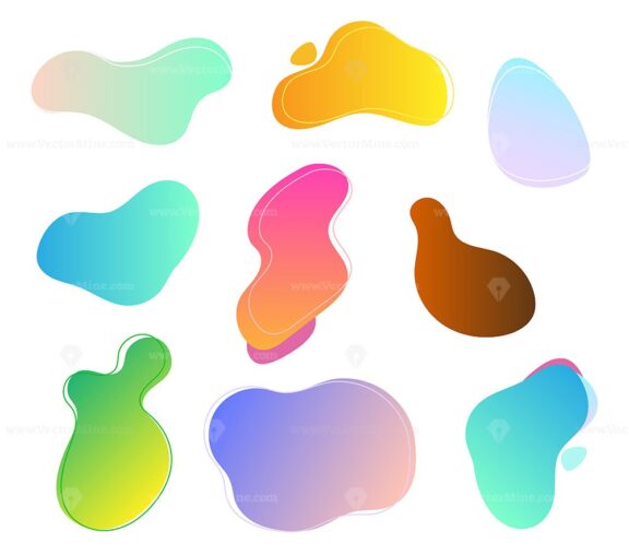 FREE Abstract liquid vector shapes collection, modern colorful gradient backgrounds, fresh design elements set