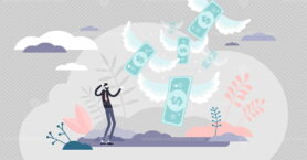 Loosing money vector illustration