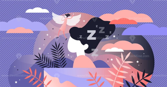 Lucid dreaming vector illustration