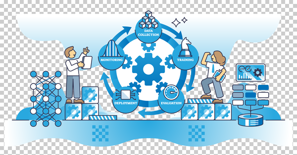 Machine learning operations with technology training steps outline diagram - Image 2