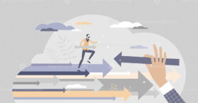 Managing change work with new strategic plan development tiny person concept