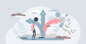 Market opportunity as successful business vision and goal tiny person concept