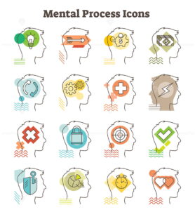 FREE Vector illustration of mental process icons