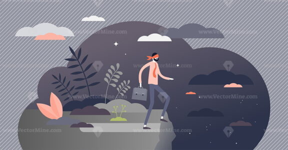 Mistakes in business as unknown future possibility in tiny persons concept