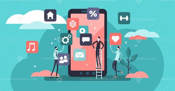 Mobile app vector illustration