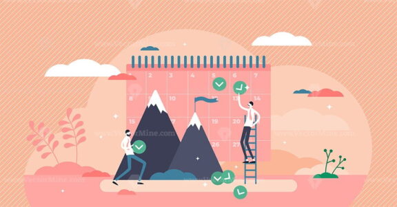 Monthly goals vector illustration