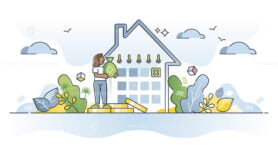 Mortgage payments as loan payback for home purchase deal outline concept