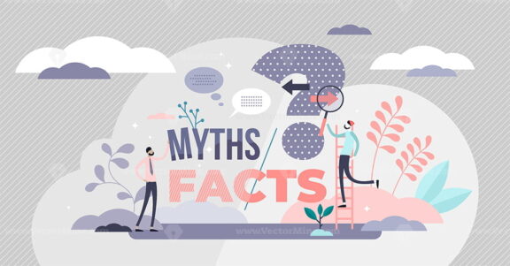 Myths and facts vector illustration