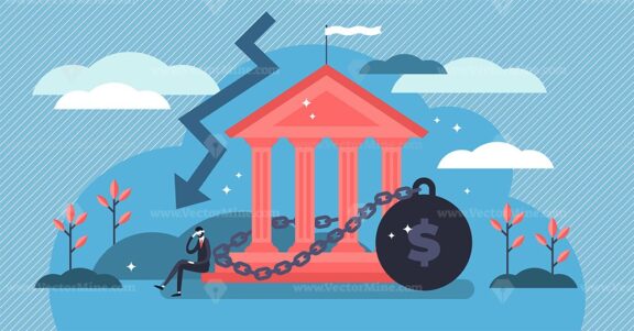 National debt vector illustration