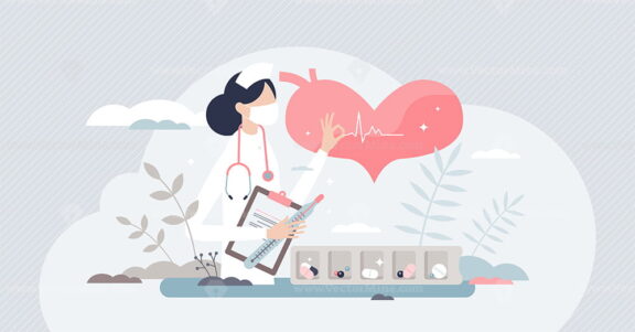 Nurse occupation as hospital specialist and assistance tiny person concept