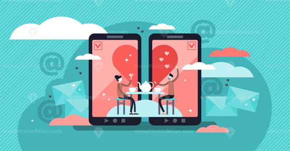 Online dating vector illustration