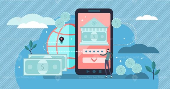 Online banking vector illustration