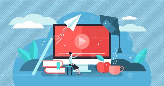 Online courses vector illustration